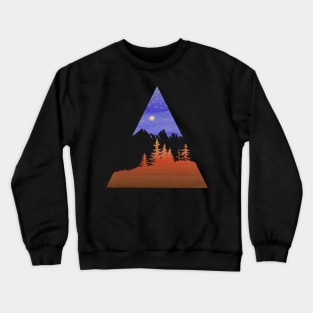 Dramatic mountain and forest scene - Starry Sky Crewneck Sweatshirt